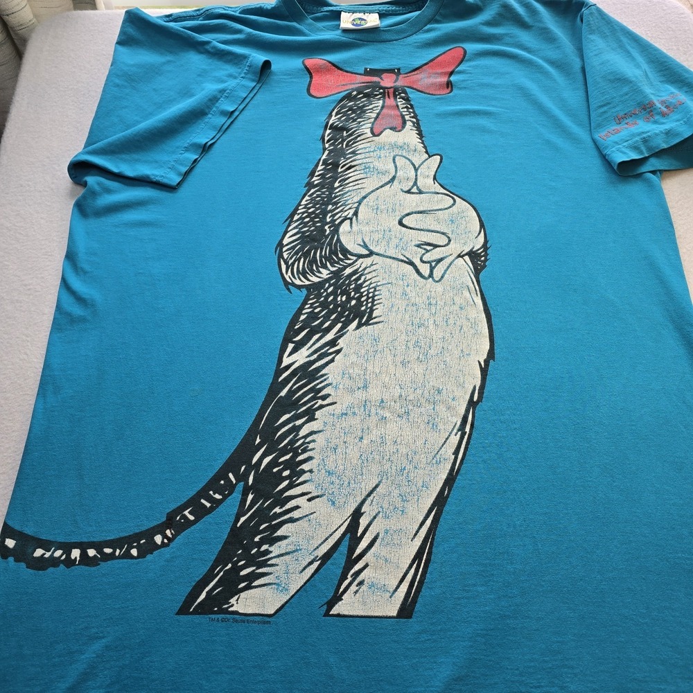 Vtg Cat in the Hat Shirt 2XL Tall Universal Studios Wrap Around Tail Dr Seuss